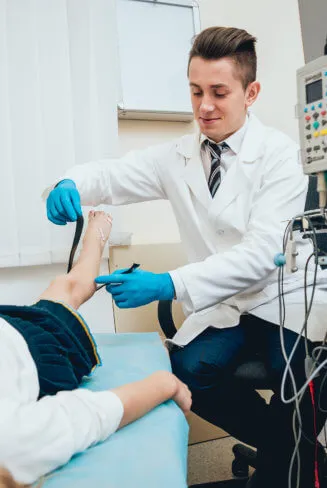 doctor performing check ups on a patient